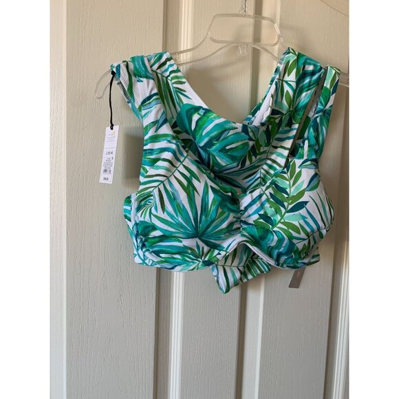 Shade & Shore Tropical Print Womens Swimsuit Top With Removable Pads Size L (12- - Picture 1 of 4